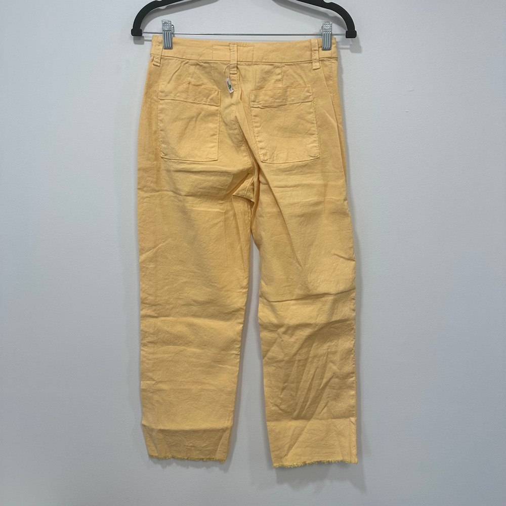 Frank & Eileen Womens Kinsale Performance Pant Sunshine Yellow Cotton Flax $298 - Picture 8 of 8
